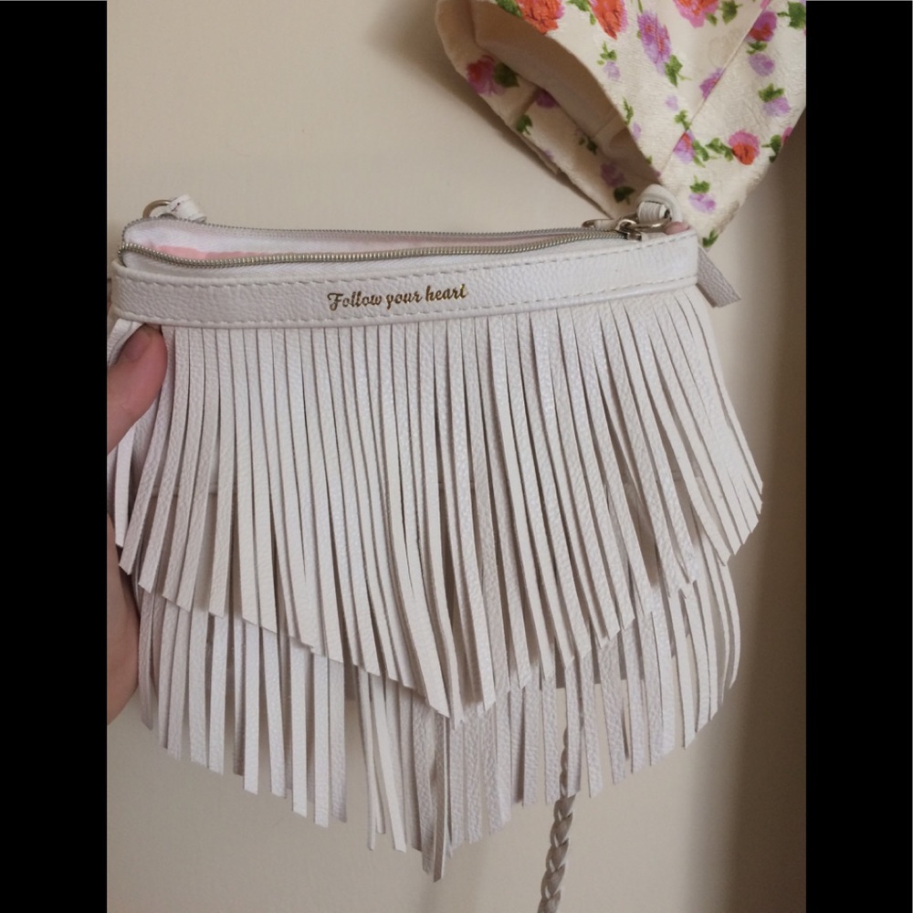 Leather fringe crossbody bag - “Follow Your Heart”